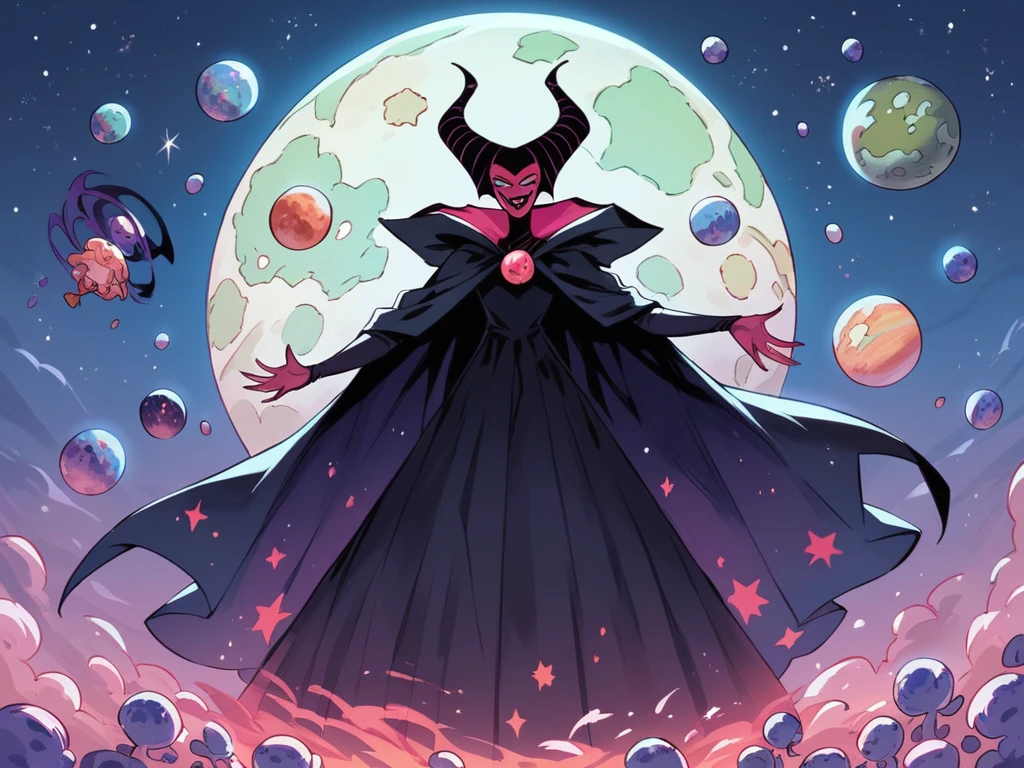Manga cover Entity cosmic woman stars maleficent nebula dark cloak dark skin giant dark dress white details holding a planet Earth universe title multiverse volume 1 Assunção 8k HD high quality masterpiece(1.2)