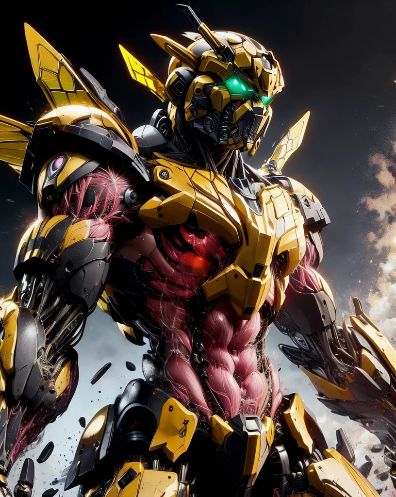Transformers prime AI based on bumblebee, with black color with yellow 