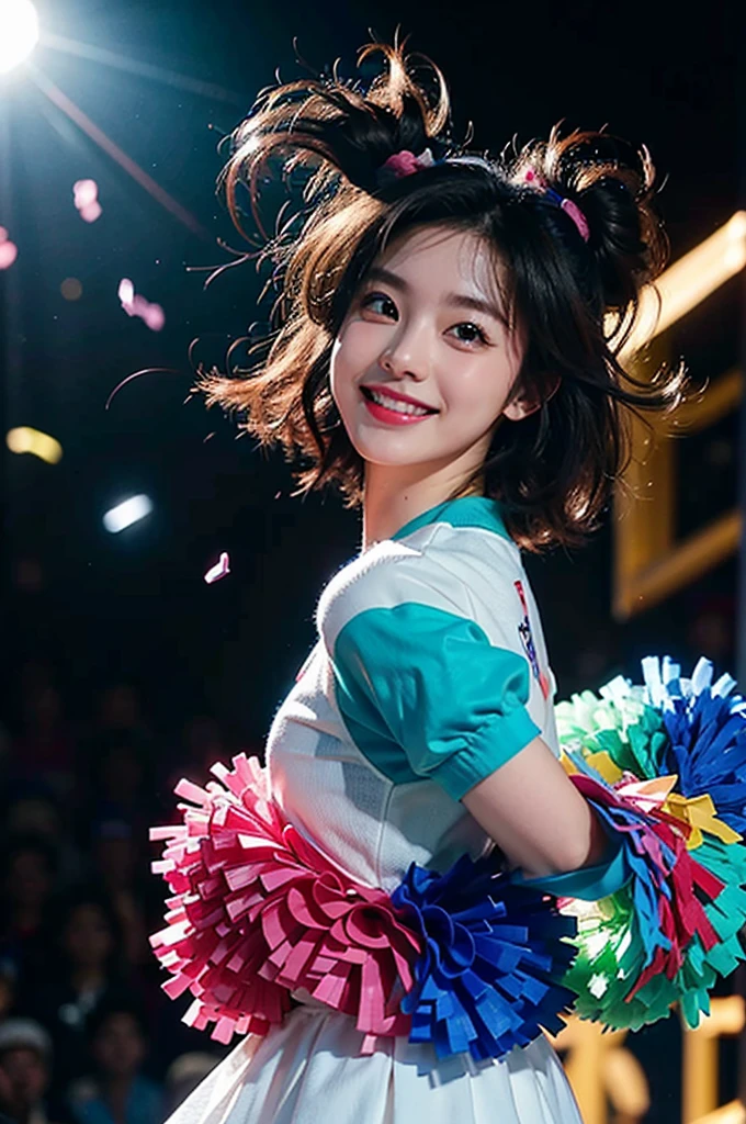 Beautiful Korean idol cheerleader
posters,Painting,high resolution,Ultra-detailed,Realistic:1.37,Vivid colors,hdr,Studio lighting,Sharp focus,
Dance energetically,Smiling happily,Perfect makeup,Stunning costumes,
crowd cheering,exciting atmosphere,dynamicposes,Expressive movements,
Beautiful hair,Sparkling eyes,rosycheeks,full pouty lips,
Colorful pompoms,Flying confetti,Glowing spotlights,
Engaging performance,Spirited cheers,Unforgettable memories