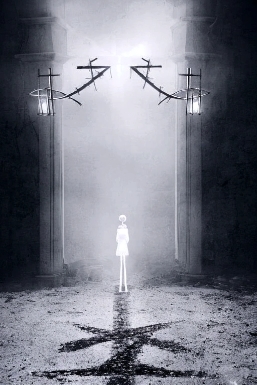 1 female,  (((Something white and mysterious crossed in front of me))), Alone in the void, Pitch black night world, 