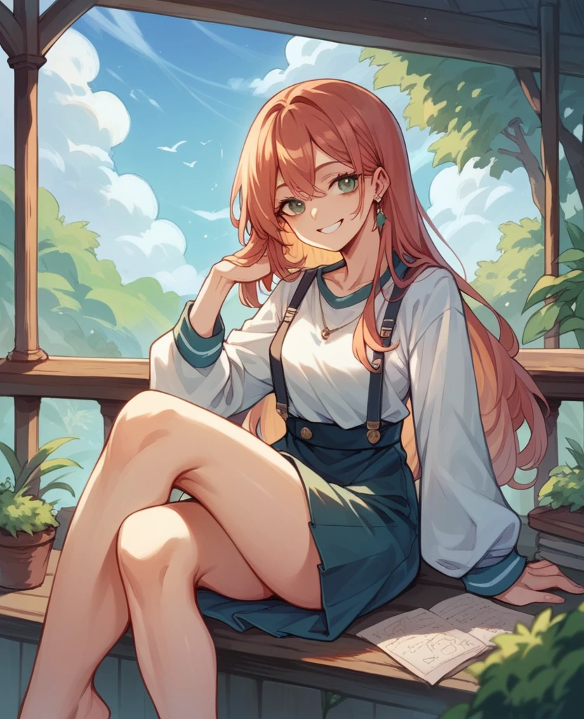 sitting,smile