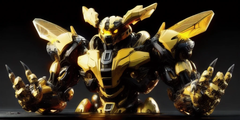IA transformers bayverse , based on bumblebee, high-end yellow and black colors