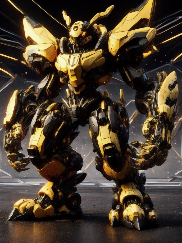 IA transformers bayverse , based on bumblebee, high-end yellow and black colors