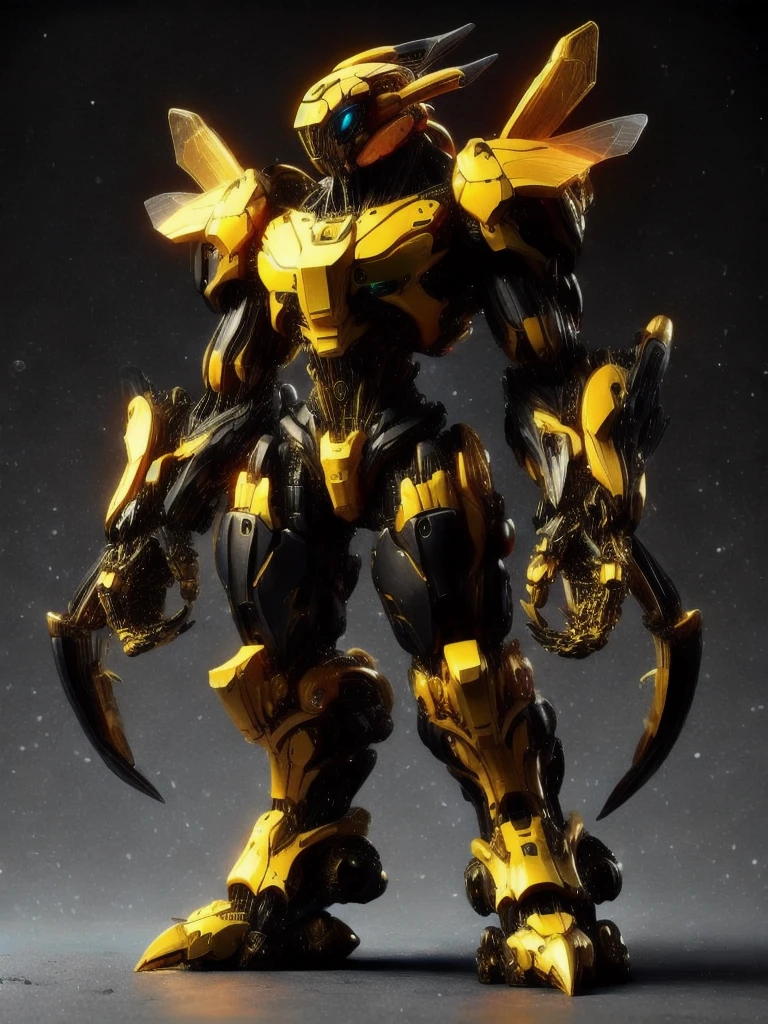 IA transformers bayverse , based on bumblebee, high-end yellow and black colors