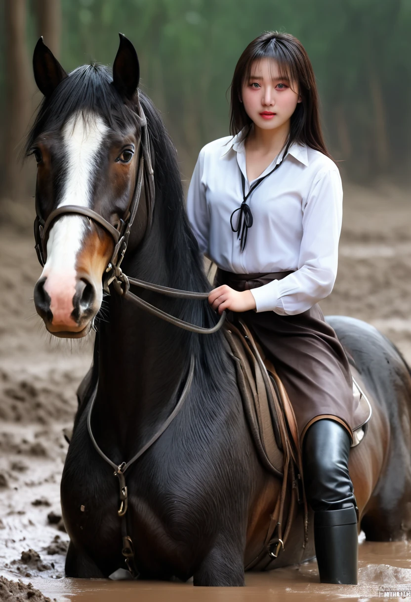(((masterpiece))),(((Highest quality))),((Tabletop:1.4, Highest quality)), (Realな写真:1.4), 
((1 cute girl knight)),rodeo,
(超High resolution:1.2),, wonderful, Very detailed CG Unity 8k wallpaper, Very detailed, High resolution,draft horse ridden by japanese cute girl,tight,muddy place,Beauty,The horse neighs,Tragic female knight in armor,Sink,In the mud,
Cold Light, Beautiful detailed girl, Droopy eyes,Very detailedな目と顔, Beautiful and exquisite nose, Beautiful and exquisite, draft horse ridden by a girl can't move because horse and girl soak in the sticky muddy deep pitfall:10.0 , horse falls down ,looks pained ,Surprised face:2.0,Real,Anatomically correct