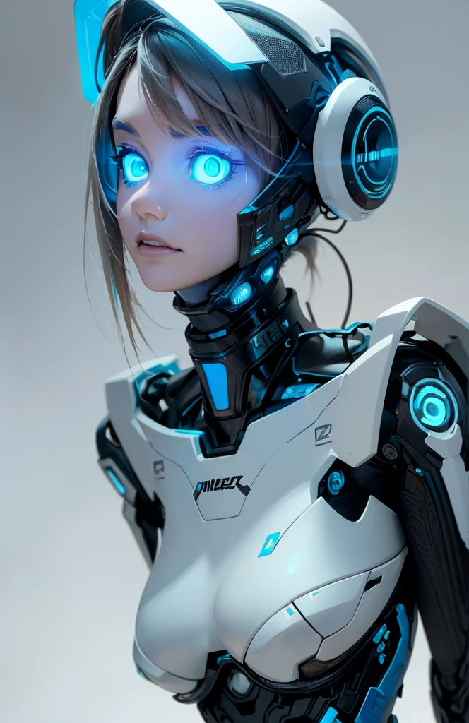 complex 3d render ultra detailed of a beautiful porcelain profile girl android face, angel, robotic parts, 150 mm, beautiful studio soft light, rim light, vibrant details, luxurious cyberpunk, lace, ((glowing blue eyes:1.5)), hyperrealistic, anatomical, facial muscles, cable electric wires, microchip, elegant, beautiful background, octane render, H. R. Giger style, 8k, best quality, masterpiece, illustration, an extremely delicate and beautiful, extremely detailed ,CG ,unity ,wallpaper, (realistic, photo-realistic:1.37),Amazing, finely detail, masterpiece,best quality,official art, extremely detailed CG unity 8k wallpaper, absurdres, incredibly absurdres, robot, silver halmet, full body