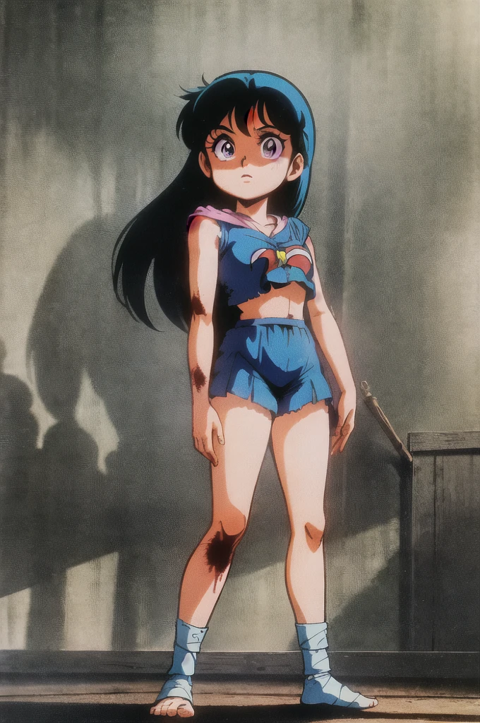 Lum, 1 guts, standing alone, armour, sword ?????????????, 1980s \(styled\), whole body, standing 