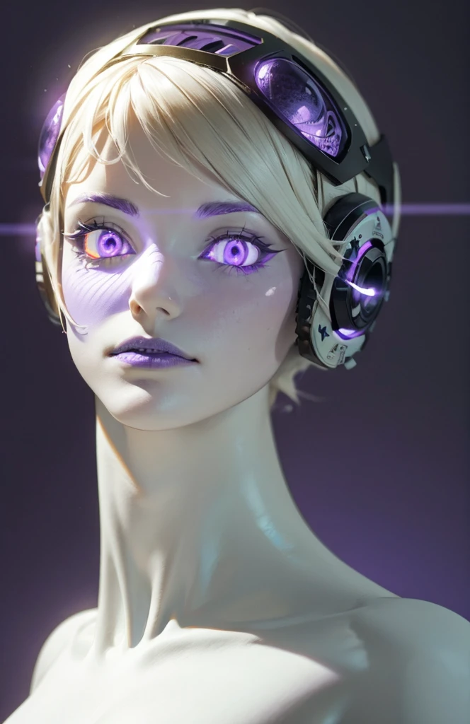 complex 3d render ultra detailed of a beautiful porcelain profile girl android face, angel, robotic parts, 150 mm, beautiful studio soft light, rim light, vibrant details, luxurious cyberpunk, lace, ((glowing purple eyes:1.5)), hyperrealistic, anatomical, facial muscles, cable electric wires, microchip, elegant, beautiful background, octane render, H. R. Giger style, 8k, best quality, masterpiece, illustration, an extremely delicate and beautiful, extremely detailed ,CG ,unity ,wallpaper, (realistic, photo-realistic:1.37),Amazing, finely detail, masterpiece,best quality,official art, extremely detailed CG unity 8k wallpaper, absurdres, incredibly absurdres, robot, diamond halmet, full body