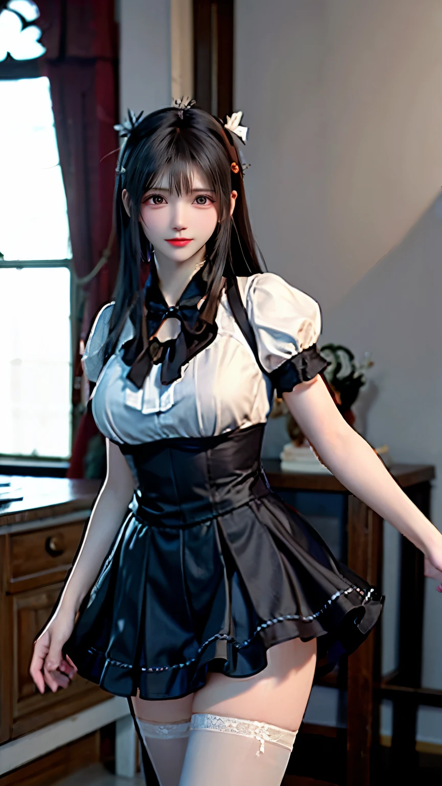(Very delicate and beautiful:1.2)super model,,Big Breasts,Beautiful breasts,voluptuous,【bike shorts】,,【3girls】,,Highest quality, High resolution, 8K,Kick in a hurry,Maid clothes,mini skirt.Three Girls