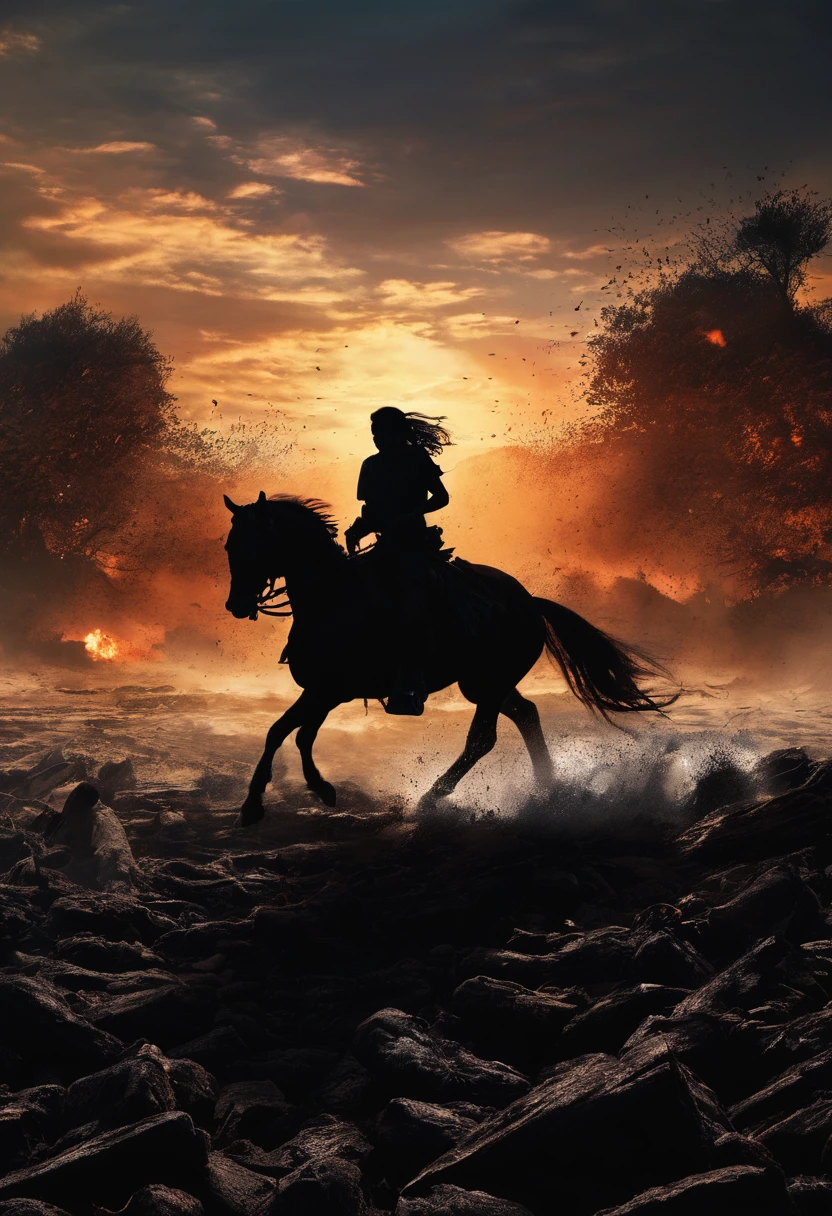 And in the midst of so much devastation, I saw a shadowy silhouette of a man riding a horse, wielding a sword and annihilating several Amazons. 