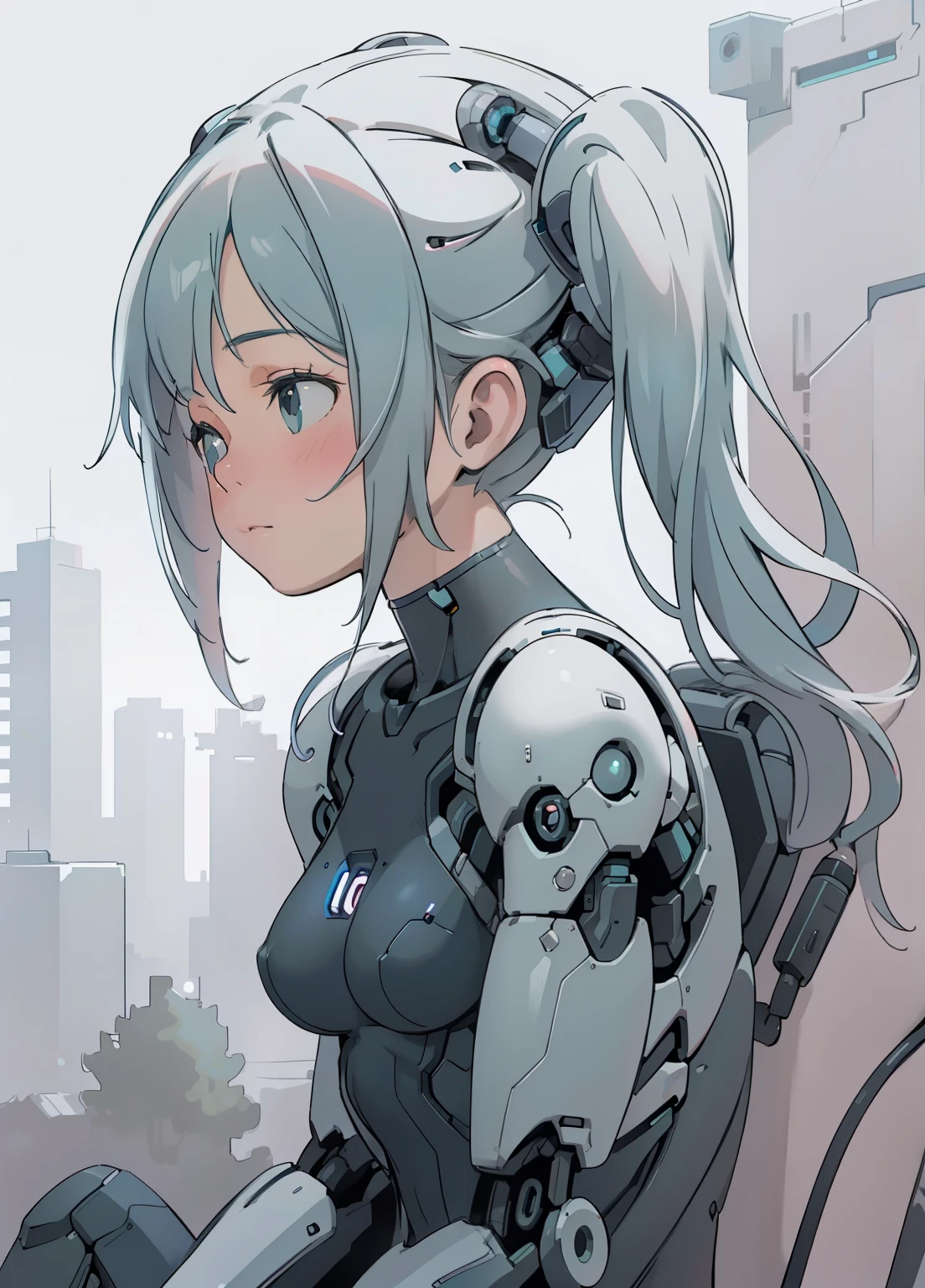 (masterpiece、Highest quality、Highest quality、Official Art、Beautiful and beautiful:1.2)、(One girl:1.3)Hatsune Miku、Twin tails,Beautiful breasts,Complex 3D rendering、Beautiful porcelain profile female android face ultra detailed, cyborg, robotic paRts, 150mm, Beautiful studio soft light, Rim Light, Vivid details, Gorgeous cyberpunk, race, hypeRRealistic, Anatomical, Facial muscles, Cables and Wires, Microchip, elegant, Beautiful background, Octane Rendering, H. R. Giger Style, 8K, Highest quality, masterpiece, figure, Very delicate and beautiful, Very detailed ,CG ,Unity ,wallpaper, (Realistic, photo-Realistic:1.37),wonderful, In detail, masterpiece,Highest quality,Official Art, Very detailed CG Unity 8K wallpaper, Absurd, incRedibly Absurd, robot, Silver Beads, whole body, Sitting