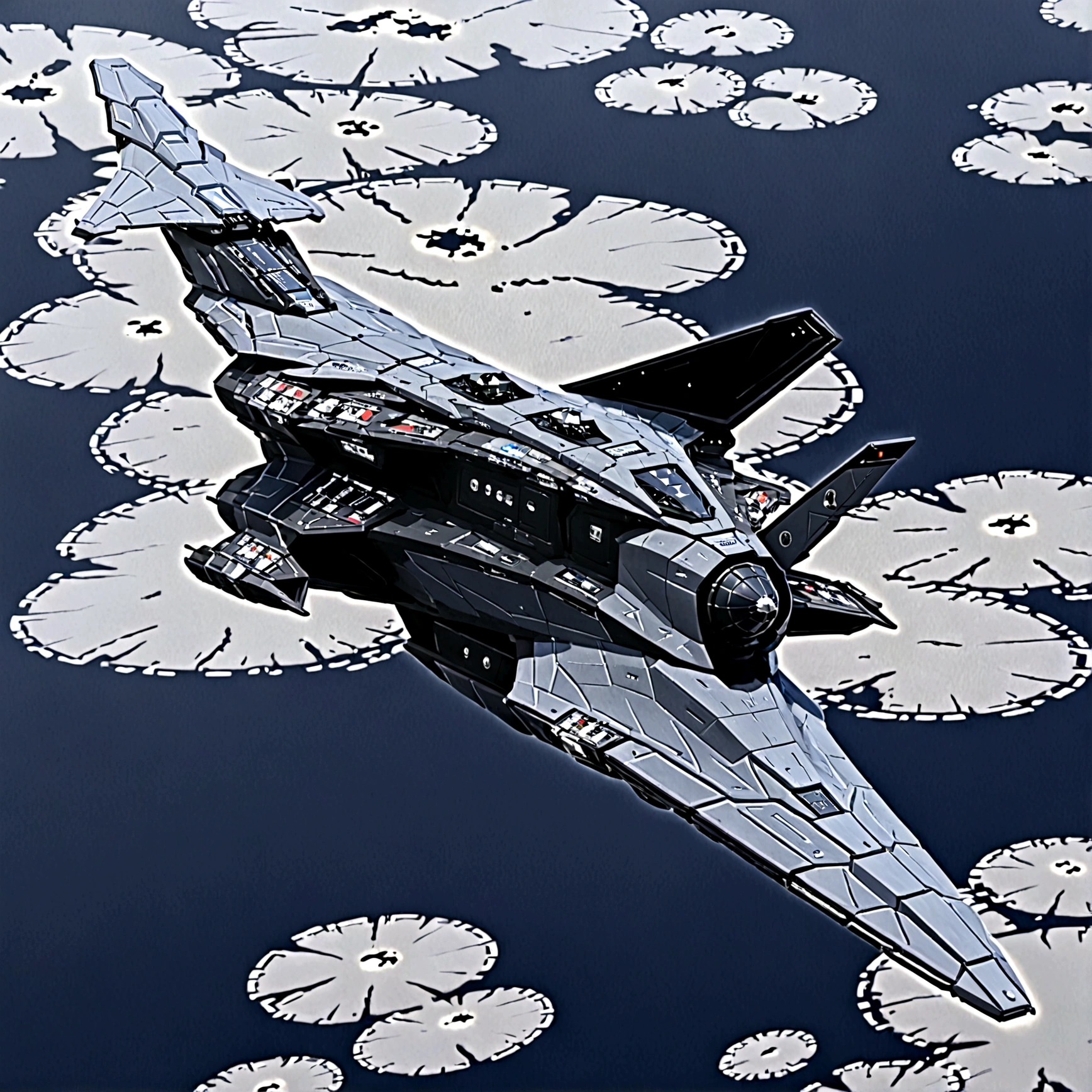 Uma space ship voando sobre uma grande cidade. Alien spacecraft arriving to Earth,  science fiction illustration, science fiction detailed art, In the sky, space ship, naves espaciais In the sky ensolarado.