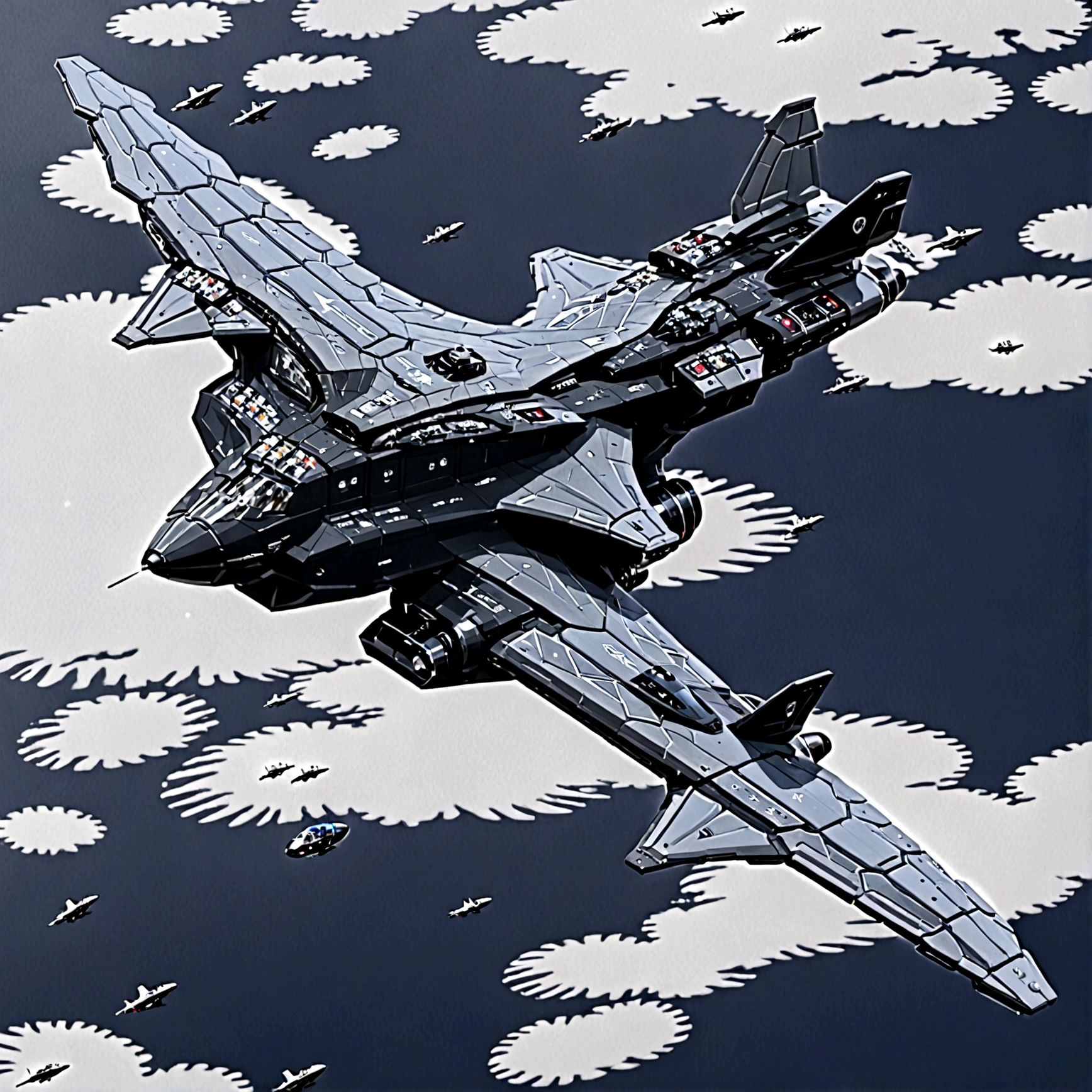 Uma space ship voando sobre uma grande cidade. Alien spacecraft arriving to Earth, science fiction illustration, science fiction detailed art, In the sky, space ship, naves espaciais In the sky ensolarado.