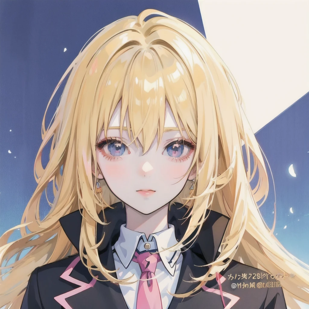 anime girl with blonde hair and black jacket and tie, visual anime of a cute girl, blonde anime girl with long hair, clean and detailed anime style, an anime girl, young anime girl, anime moe art style, anime girl, flat anime style, cute anime girl, portrait of an anime girl, high quality anime art style, portrait anime girl, (anime girl)