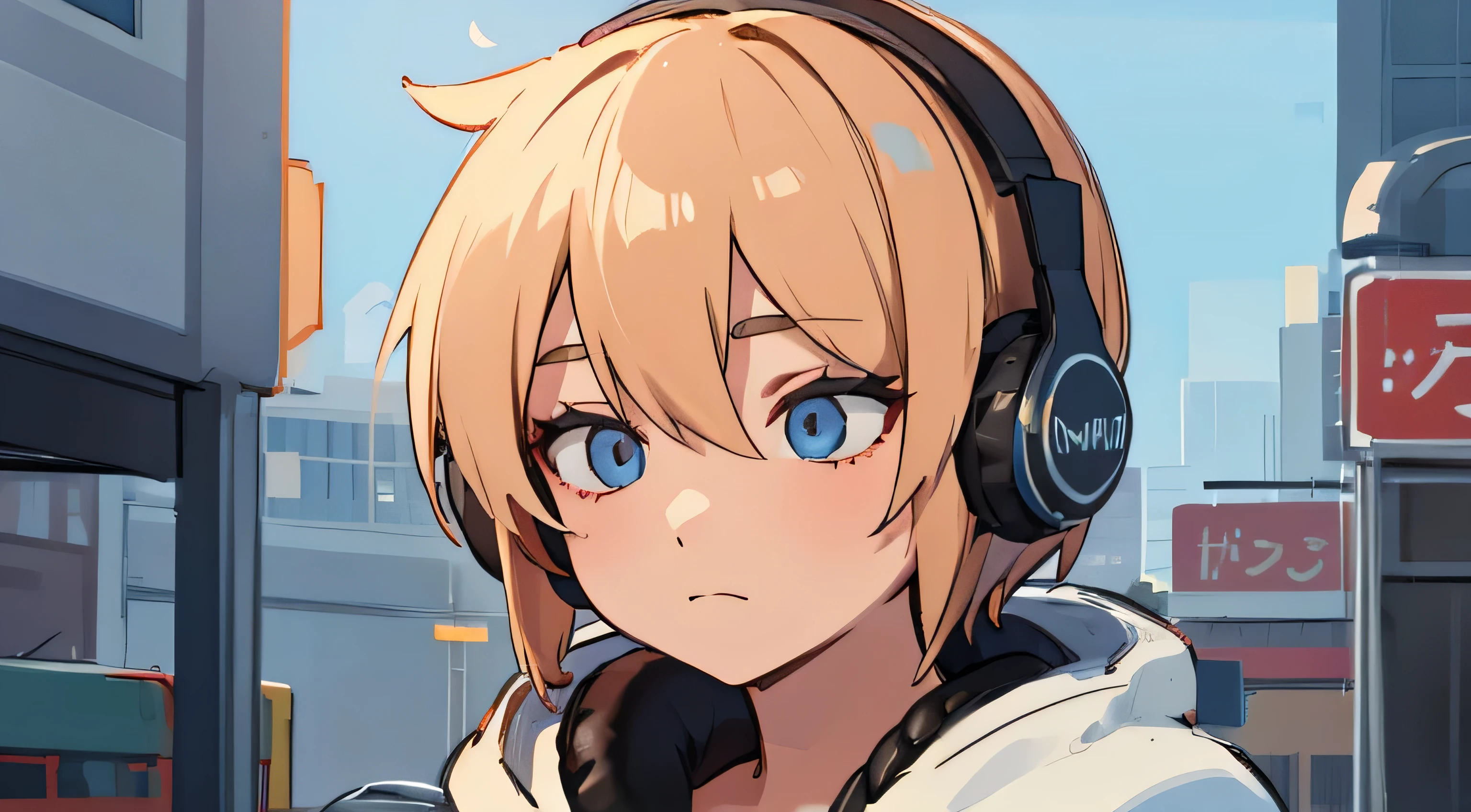One Man,Headphones,Downcast eyes