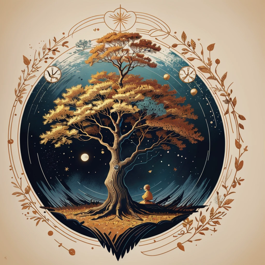 circular tree,four seasons,spring,summer,autumn,winter,leaves,roots,branches,trunk,ornate border,decorative,digital illustration,artwork,movement,time,swirling background,dark background,vibrant colors,natural,life cycle,growth,change,nature,life,peace,harmony,spirituality,symbolism,digital art,illustration,painting,graphic design,art,design,digital media,online art,visual art,fine art,fantasy