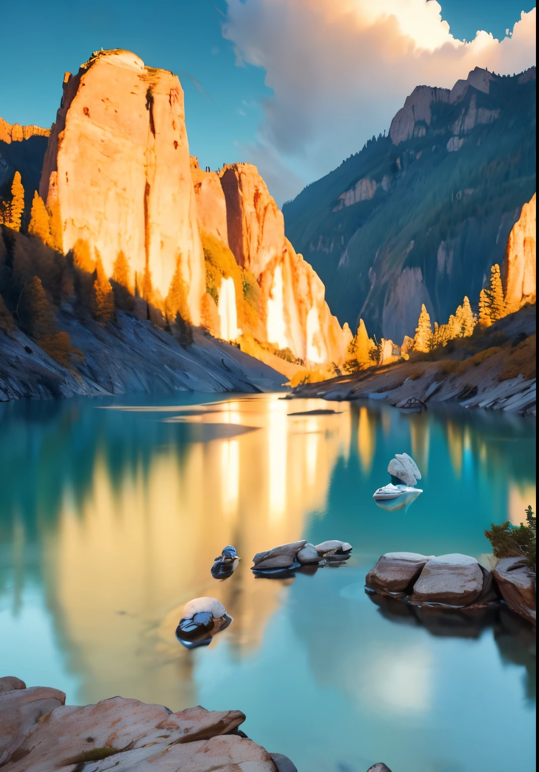 landscape,water,(Highly detailed CG Unity 8k wallpaper), The most beautiful works of art in the world,Professional majestic oil painting,Complex, High detail, Sharp focus, dramatic, Photorealistic pictorial art