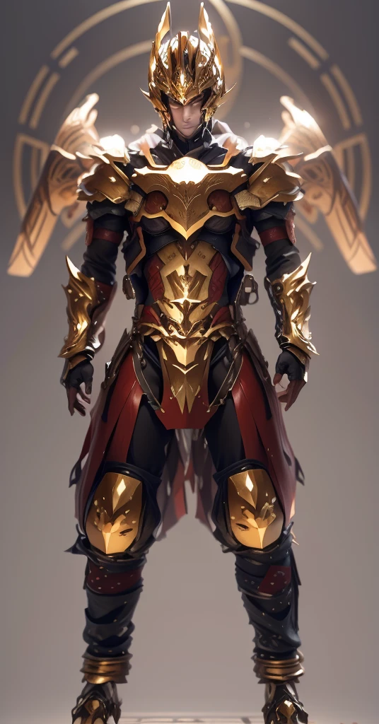 The color becomes gorgeous and deep,The color changes to red and amber,And added some gold,Some red and amber,And some gold(Ensure its layering and armor texture,Red is the dominant color,Add some gold for decoration)