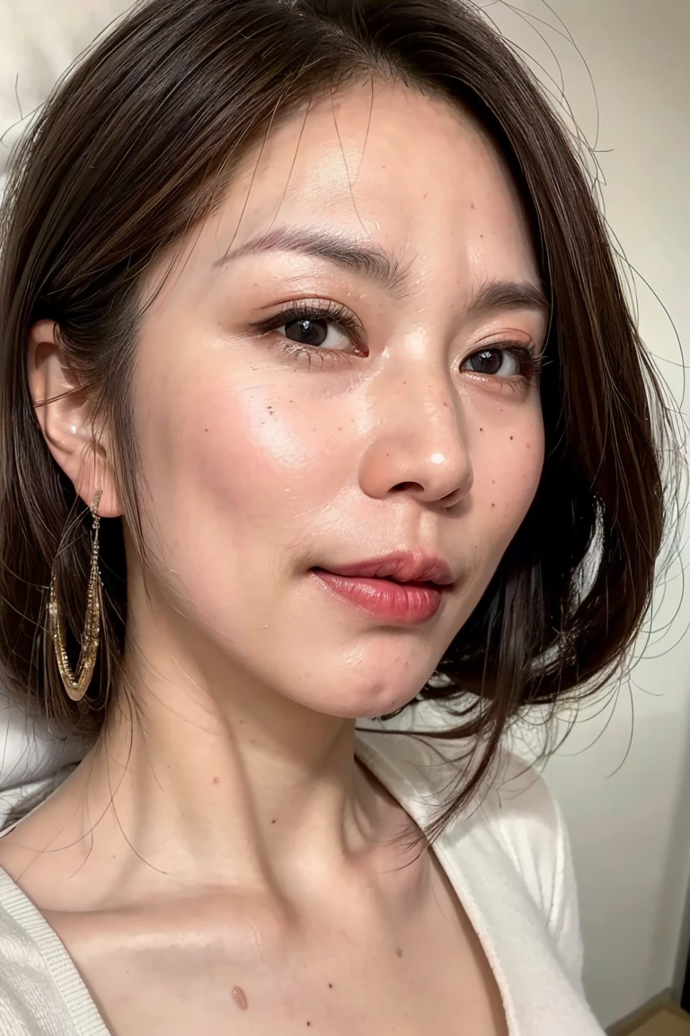 (Realistic:1.3、Ultra HD、Ultra-high resolution、8K、Female Japanese Housewife、寝室で勃起した巨大なペニスをBlowjobチオをするMature Woman:1.5、At the bed)、((Look Viewer:1.8))、(Extremely realistic skin texture:1.4)、(Realistic:1.3)、short hair、((Embarrassed expression:1.5))、(blonde:1.5)、48-year-old woman、Mature Woman、Ponytail Hairstyles、(Brown eyes:1.3)、(Face close-up:1.38)、(Sweaty:1.2)、(Nipplesを見せる)、((衣服から突き出たNipples,))、dress、美しいNipples、Nipples、(Shooting from the side:1.1)、Drooling、((Blowjobチオ:1.6、Blowjob、Cum in mouth、Bukkake))