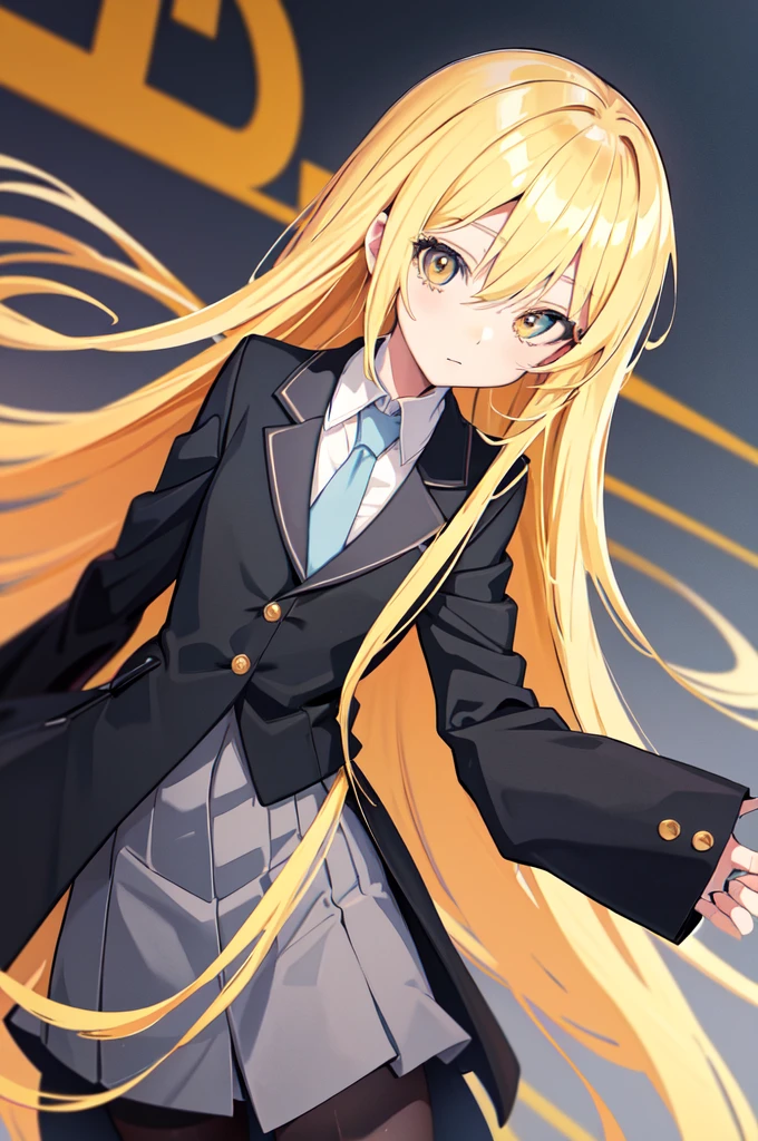 anime girl with blonde hair and black jacket and tie, visual anime of a cute girl, blonde anime girl with long hair, clean and detailed anime style, an anime girl, young anime girl, anime moe art style, anime girl, flat anime style, cute anime girl, portrait of an anime girl, high quality anime art style, portrait anime girl, (anime girl)