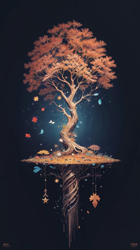circular tree,four seasons,spring,summer,autumn,winter,leaves,roots,branches,trunk,ornate border,decorative,digital illustration,artwork,movement,time,swirling background,dark background,vibrant colors,natural,life cycle,growth,change,nature,life,peace,harmony,spirituality,symbolism,digital art,illustration,painting,graphic design,art,design,digital media,online art,visual art,fine art,fantasy