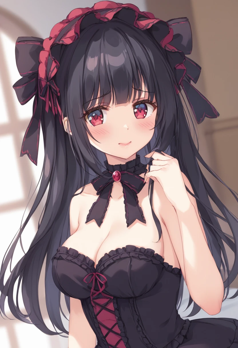 Cute beautiful girl、Embarrassed、naked、Gothic ta、A sweet and adorable blush、Beautiful Lips、Beautiful Eyes、
