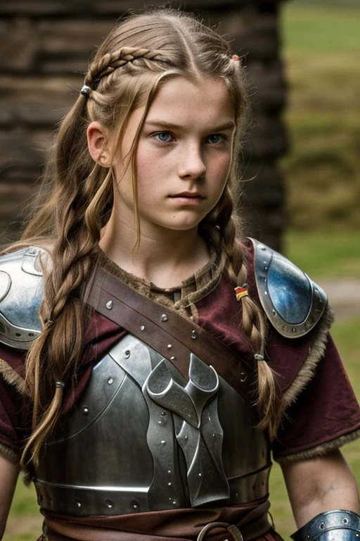 England, 878. Close-up of a young man ((((15 year old)) Flange)), Viking girl, furious, very skinny and skinny ((((Viking clothing 870s)))), ((870s dark brunette hairstyle)), ((Colorful, A lot))