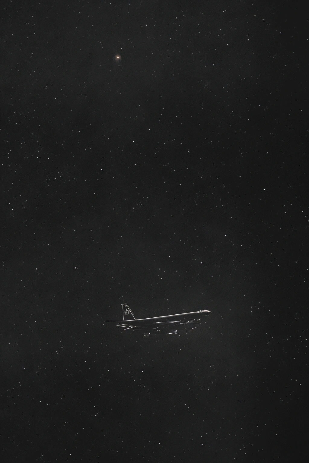 Pitch black background,((A flightless plane in the void)), Pitch black night world, 