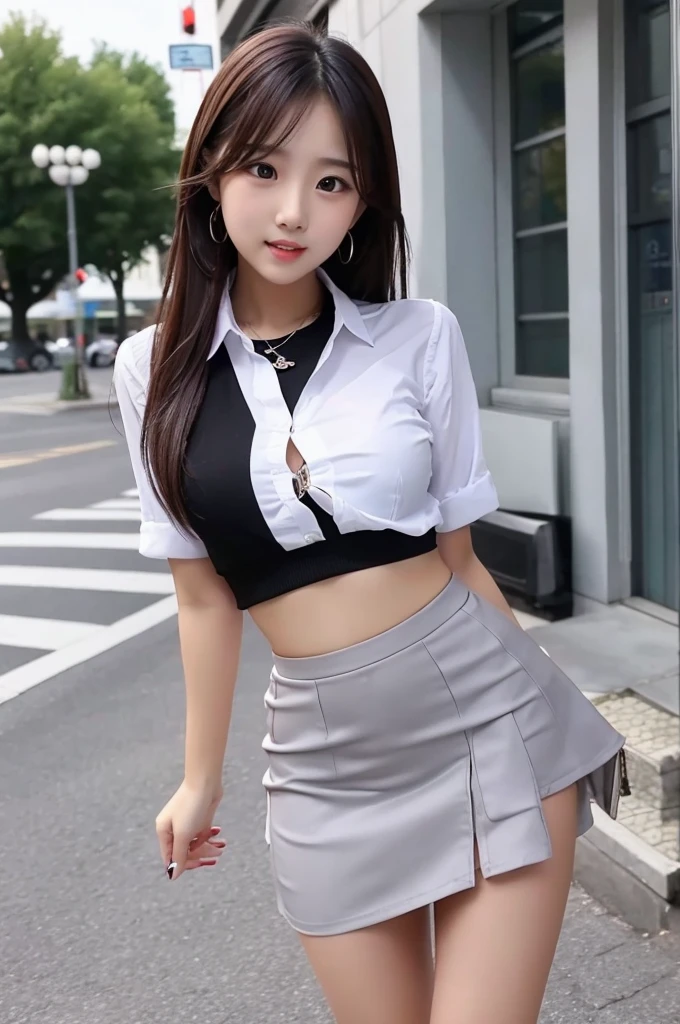 mini skirt　Bite　Beautiful girl
