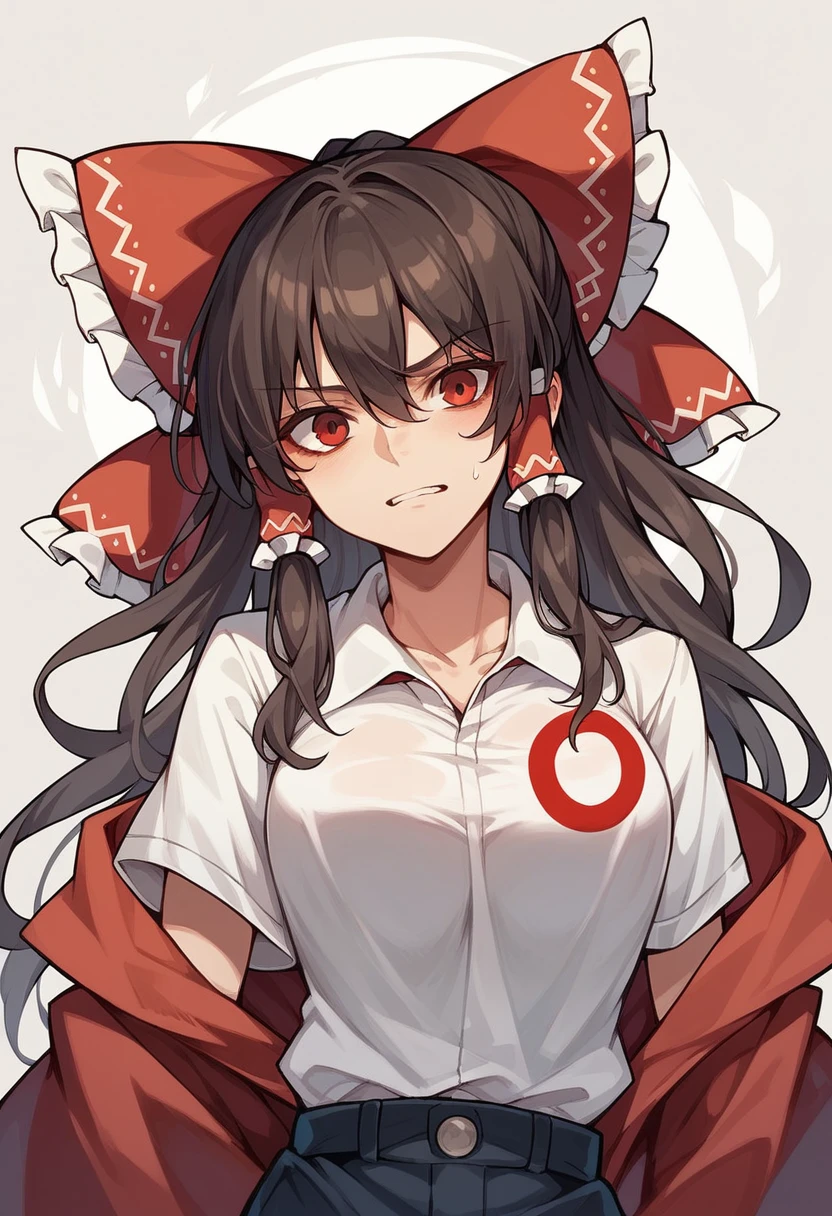 Reimu HAKUREI from the game project Touhou with the Paraguayan soccer team shirt 