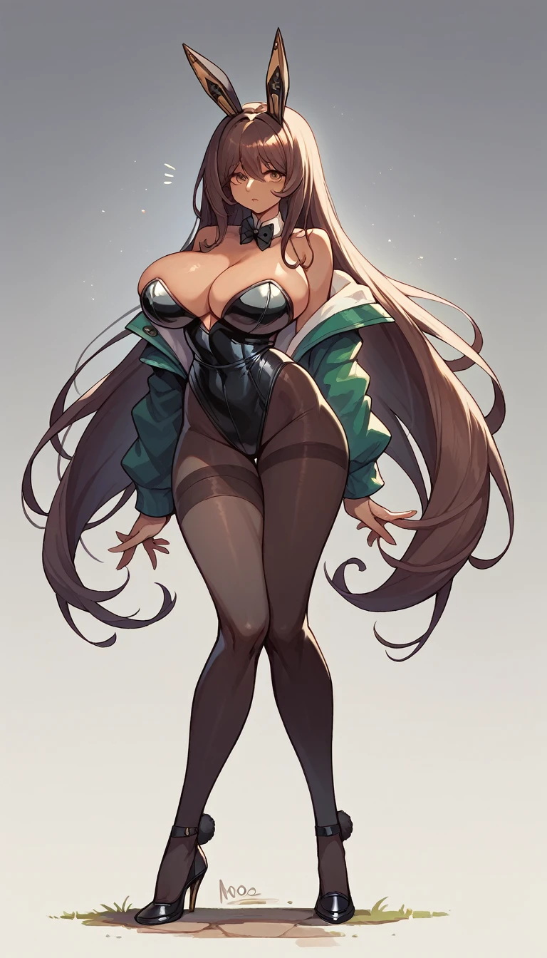 Noir (nod) bunny black big breasts and full body black leggings