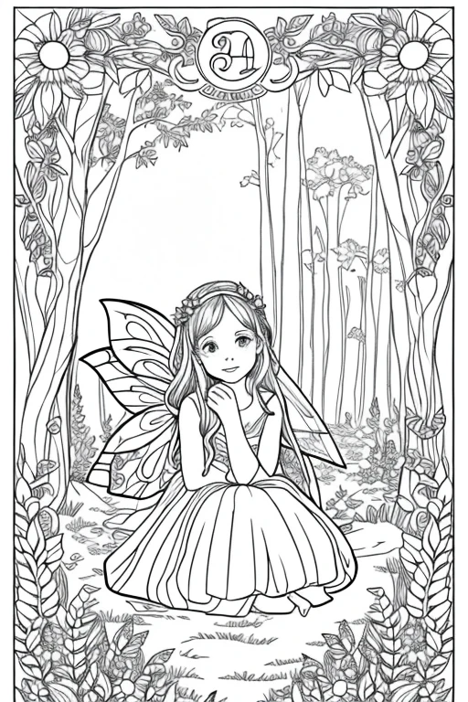 create me a coloring book about an enchanted forest with fairies for children 30 drawings
