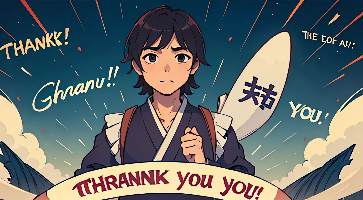 A man expressing gratitude、Thank you