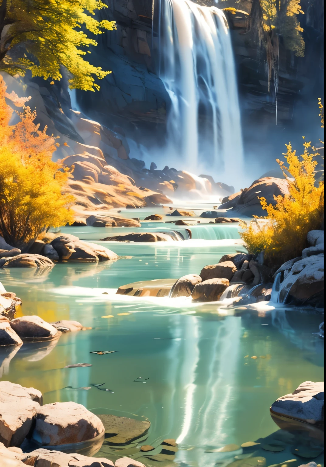 landscape,water,(Highly detailed CG Unity 8k wallpaper), The most beautiful works of art in the world,Professional majestic oil painting,Complex, High detail, Sharp focus, dramatic, Photorealistic pictorial art