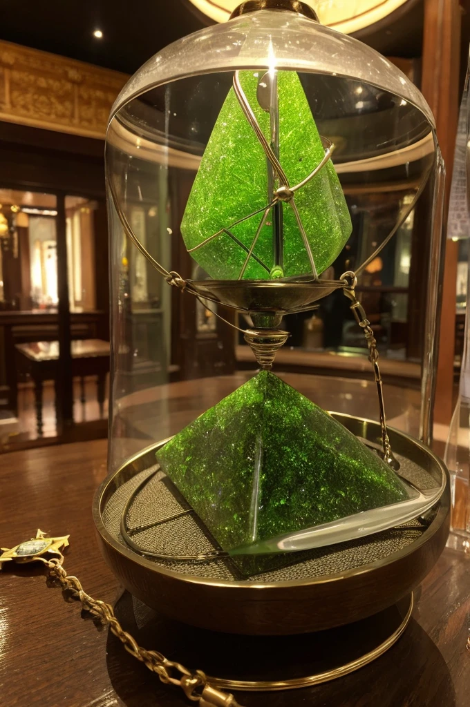 Genuine、Moldavite pendulum、beautiful、The background is a fortune-telling parlor
