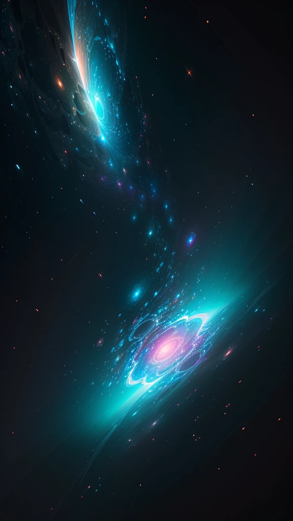 In this breathtaking 4K resolution masterpiece, A dreamlike white-haired girl is seen dancing gracefully in a vast space.. Her flowing dress makes her look comfortable all around.々and floating, highlighting her graceful movements. This scene was shot with professional precision., Showcasing an extreme level of detail in every aspect of this work of art. Fractal art background creates a mesmerizing and hypnotic atmosphere, Vivid and colorful space patterns. Celestial glow illuminates the serene atmosphere, Creates a fascinating and otherworldly atmosphere. The seamless motion and high resolution of this image、It transports the viewer to a realm of pure beauty and aesthetic pleasure.。. With fine texture, Fantastic lighting, Fascinating composition, This piece is truly a work of art..