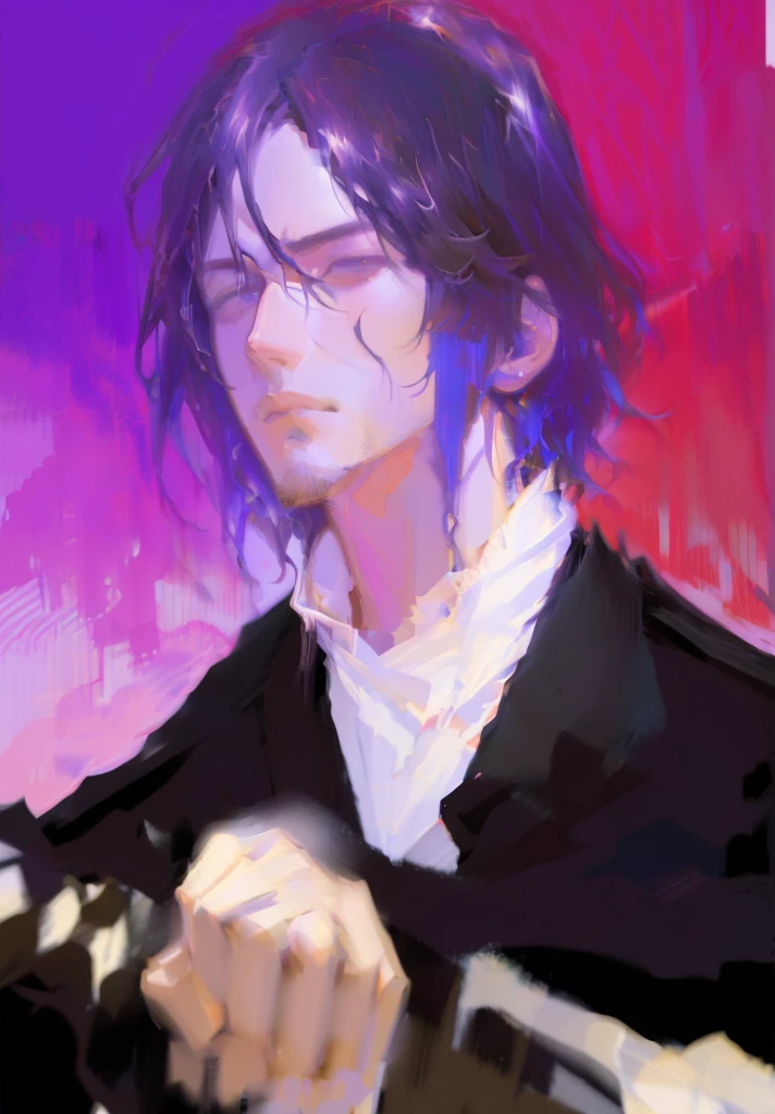 anime - style image of a man with a guitar in his hand, sebastian michaelis, made with anime painter studio, shigenori soejima illustration, zerochan art, 2 d anime style, by Shingei, kentaro miura manga art style, in anime style, handsome guy in demon slayer art, trigger anime artstyle, Style by NTY, Dark, colorful