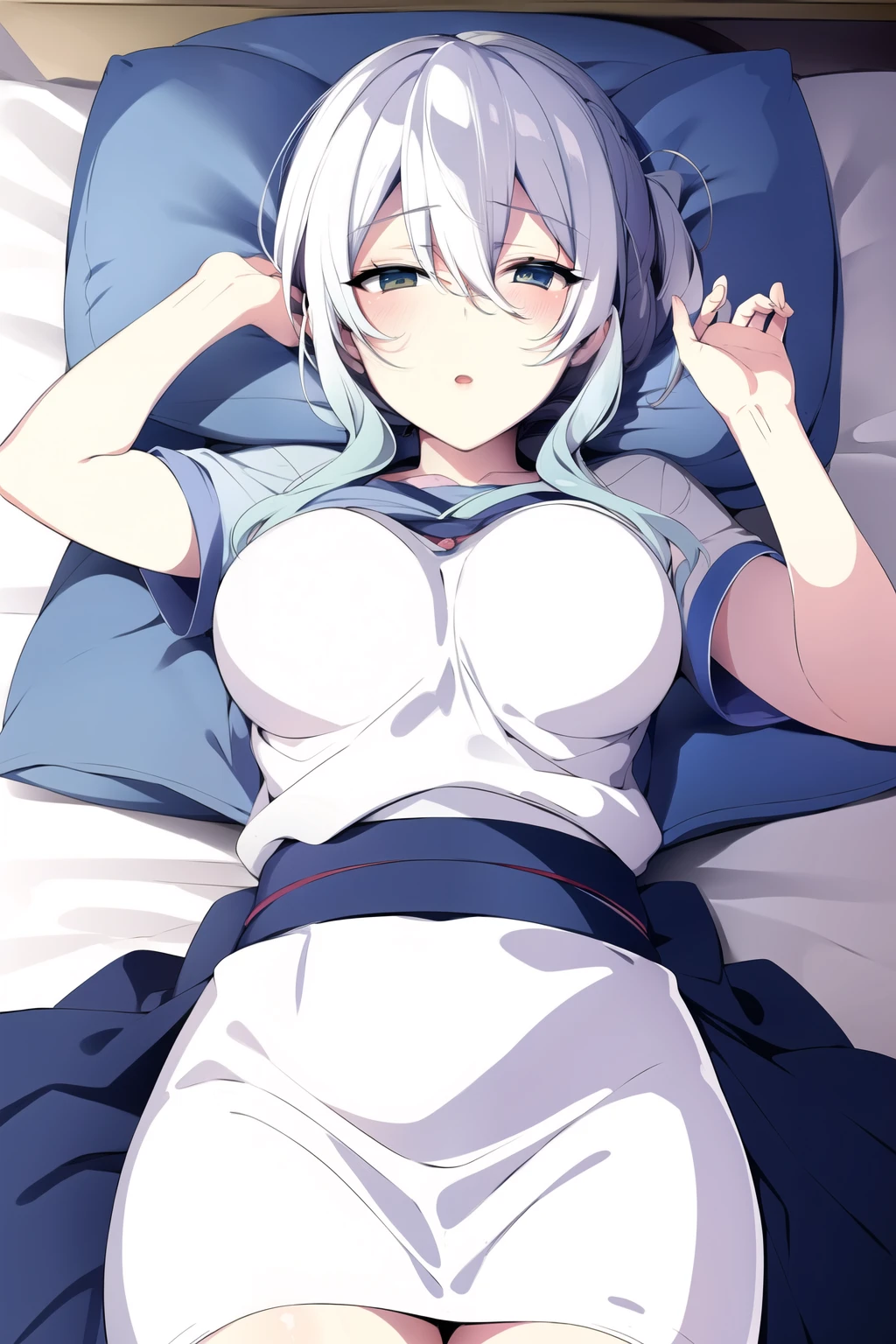 Mifuyu yukino lay down on the bed 
