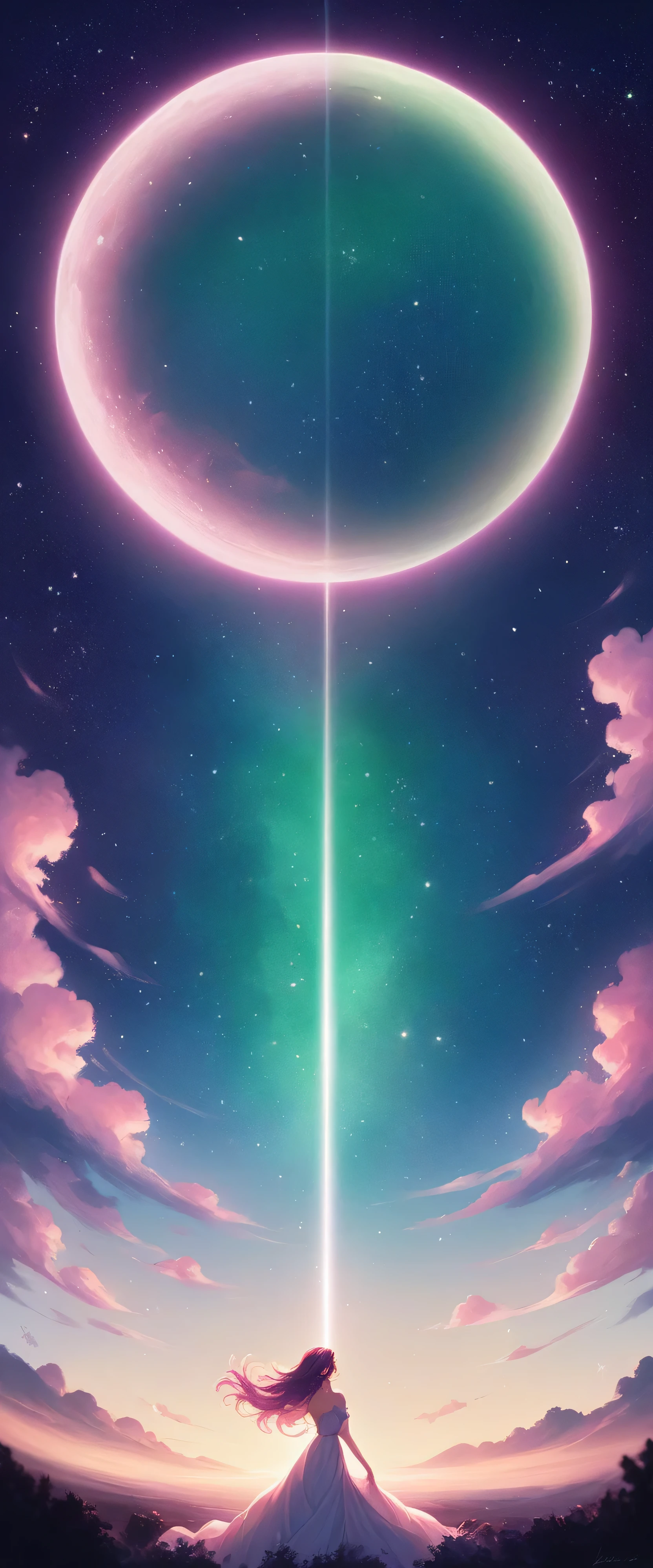 Arafeed image of a pink sky with stars and a pink moon, Great background, Green shades of night sky , Beautiful Wallpapers, Beautiful green night sky, Great background, Amazing Paper Wallpaper, Galaxy Sky, Beautiful sky, Green and pink sky shades, Space Sky, Space Sky, beautiful photo, Colorful Sky, During the Meteor Storm, Beautiful sky, Magical colors and atmosphere