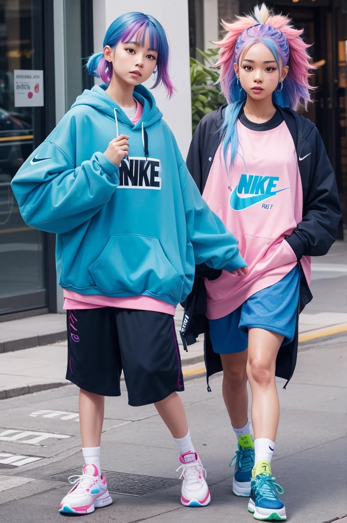 I want to create a fun mind character, I want her with colorful hair and Nike clothes 