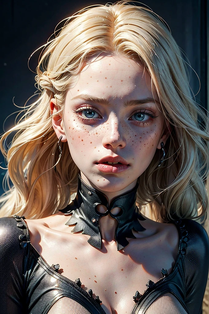 1 extremely beautiful very albino woman. Extremely slender, new, with freckles, symmetrical body, fully body, sensualizing, pouting her mouth with an expression of orgasm, highly exciting, High Quality 32k, hyper realist, cinematographic.