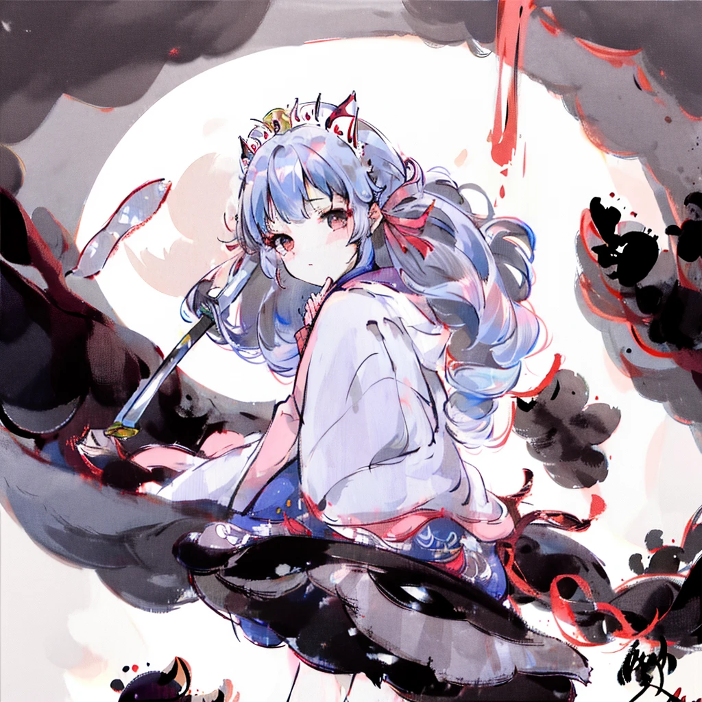 woman、forest、knife、dawn、moon、birdie、chirp