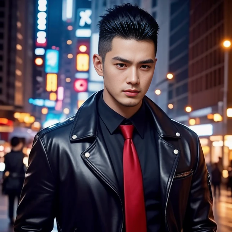 Close-up of a Southeast Asian man with a round face., black eyes, staring at the viewer, morning sun, ((face details)), Double eyelids, realistic, Masterpiece, Highest quality, lens flare, shade, [[Chromatic aberration, digital painting, 8K, 45,000,000,000 pixels,, t-shirt, long hair,black eyes,abdominal muscles, The body is beautiful and strong., Curved chest, (digital painting, HDR, high contrast