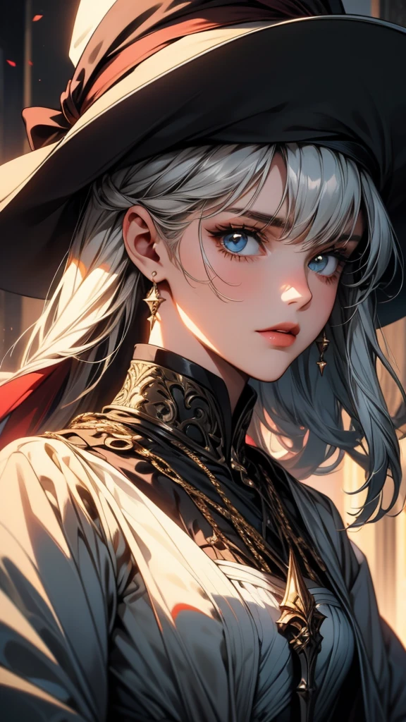 Close-up of a person with a hat and sword, from Girls' Frontline, Discord pfp, From Arknights, Kantai Collection Style, Detailed Anime Character Art, trigger anime art style, On pixiv, Girls' Frontline style, Mischievous grin, by Kamaguruka, everyone, As a great monster hunter, Fine details. Girls' Frontline
