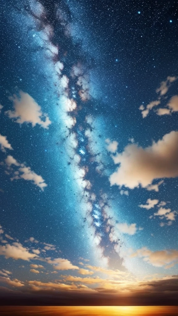 Painting of a night sky with clouds and stars, Concept Art：by Christopher Balaskas, Trending on CGSociety, Space Art, nebula, nebulaの空, Cosmic clouds, Beautiful night sky, dramatic nebulaの空, Space Sky, Bright sky of interstellar storm, Dramatic night sky, Clouds at night, Space Sky, Magnificent clouds and lighting, Atmospheric fantasy sky, 紫nebula