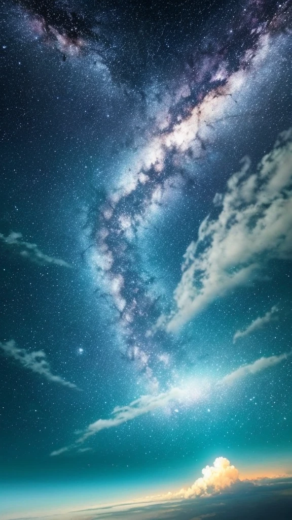 Painting of a night sky with clouds and stars, Concept Art:by Christopher Balaskas, Trending on CGSociety, Space Art, nebula, nebulaの空, Cosmic clouds, Beautiful night sky, dramatic nebulaの空, Space Sky, Bright sky of interstellar storm, Dramatic night sky, Clouds at night, Space Sky, Magnificent clouds and lighting, Atmospheric fantasy sky, 紫nebula