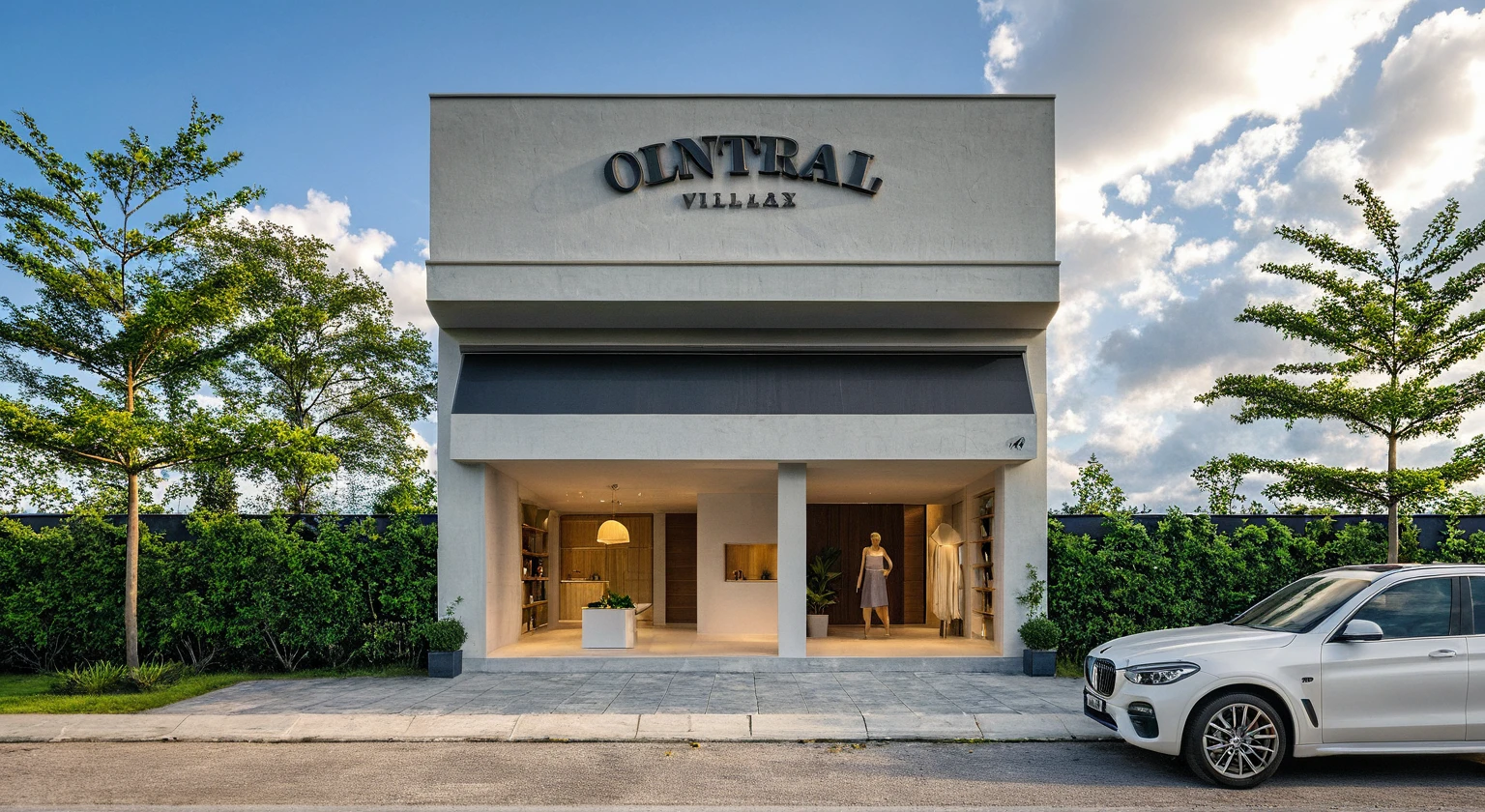 Masterpiece, high quality, best quality, authentic, super detail, outdoors, onestoreyvillaXL, aiaigroup, house style modern on the street ,stairs, white wall ,road,pavement, grass, trees, sky, cloud, (daylight:1.1)