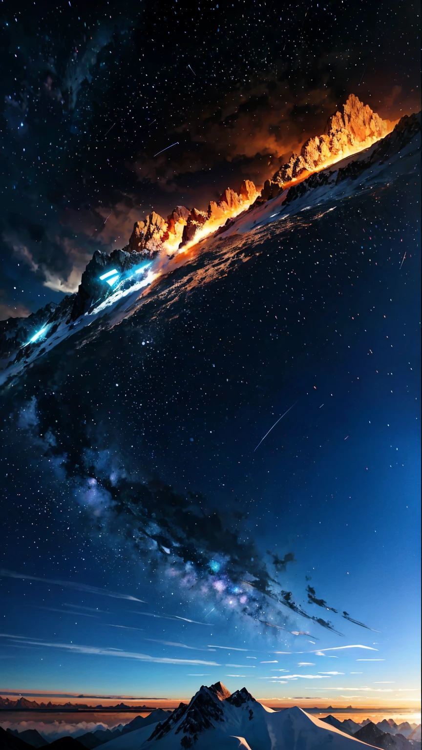 Starry sky with mountains and bunkers, Awesome Wallpapers, Highly Detailed 4K HD Wallpapers, wallpaper 4k, wallpaper 4k, 4k wallpapers, 4k wallpaper, cinematic 4k wallpapers, cinematic 4k wallpaper, high quality desktop wallpaper, Meteorites fall, Beautiful Wallpapers, 4k HD illustration wallpaper, High quality 4K mobile wallpapers