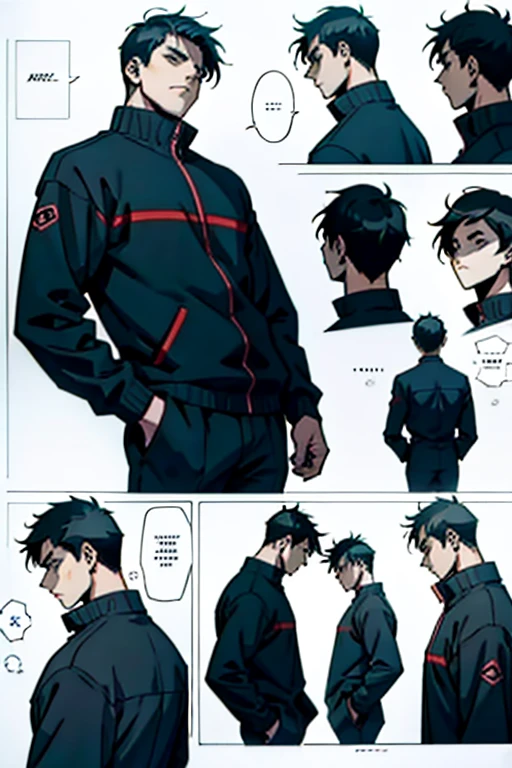 Guy with short black hair very depressed, manga page with panels and dialogue