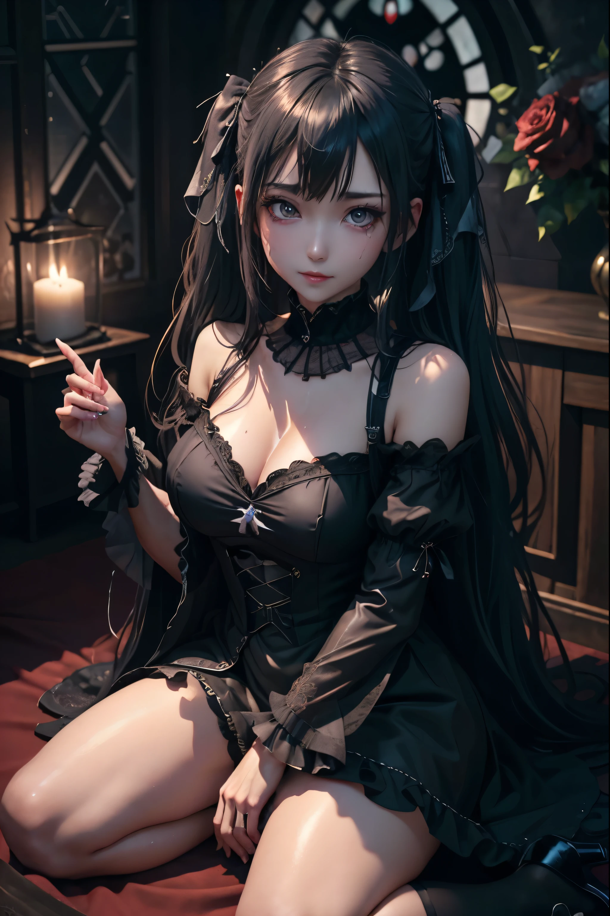Hard Dark Gothic Makeup、Black dark eyeshadow、sad、Good skin radiance、Dark Gothicメイク、Dark smile、palace、The beauty of fragrance、24-years-old、Expression of intense sexual pleasure、Embarrassed look、Dark Gothic、Highest quality、Expression of sexual pleasure amid suffering、Drunk face、紫のMaid clotheysterious、Noble、The face of someone holding it in the toilet、sexy、Loving smile、Twin tail hair、Right blue eye, Left eye is red、Super tempting pose、Platform Heel Shoes、Heavy makeup、Gothic ta clothes、Silver Hair、Long Hair Straight Hair、Cute Gothic Loliress、Beautiful Face、elegant features、Attractive face、Stained glass is the background、Chest glistening with sweat、The room is dark、goth long dress、Bell Sleeves、Wizard Sleeve、Decadent look、Sexually excited expression、Glossy thighs wet with water、Thighs that are wet and shiny with oil、Background of a room full of roses、sad expression、Rose Maiden、The embroidery is pink、The dress has pink embroidery.、Thigh-high socks、Knee-high socks、Gentle expression、Dark black eyeshadow、Stained glass and rose background、thighs are a little thin、Female Duo、Female couple、dark church background、Stained glass、Black metal world、Dark Castle、Dark Room、Slender body、gothic long dress、Victorian dress、Small breasts、Hold the wine in your right hand、Hold the lantern in your left hand、pantyhose、The bed is covered with roses、Lying in bed、Her thighs are shining with sweat、My body is wet and shiny、Lots of glitter on the thighs、sweating、My thighs are sticky from sweating、Sweat glistening on my thighs, The whole body is sweaty and shiny、I sweated a lot.、My thighs are sweaty、My thighs are wet、My thighs are shining with sweat、A lot of sweat glistening all over the body、Slender body、Put your head on the pillow、Sleeping on a bed、Beautiful legs、Sleep with your legs stretched、